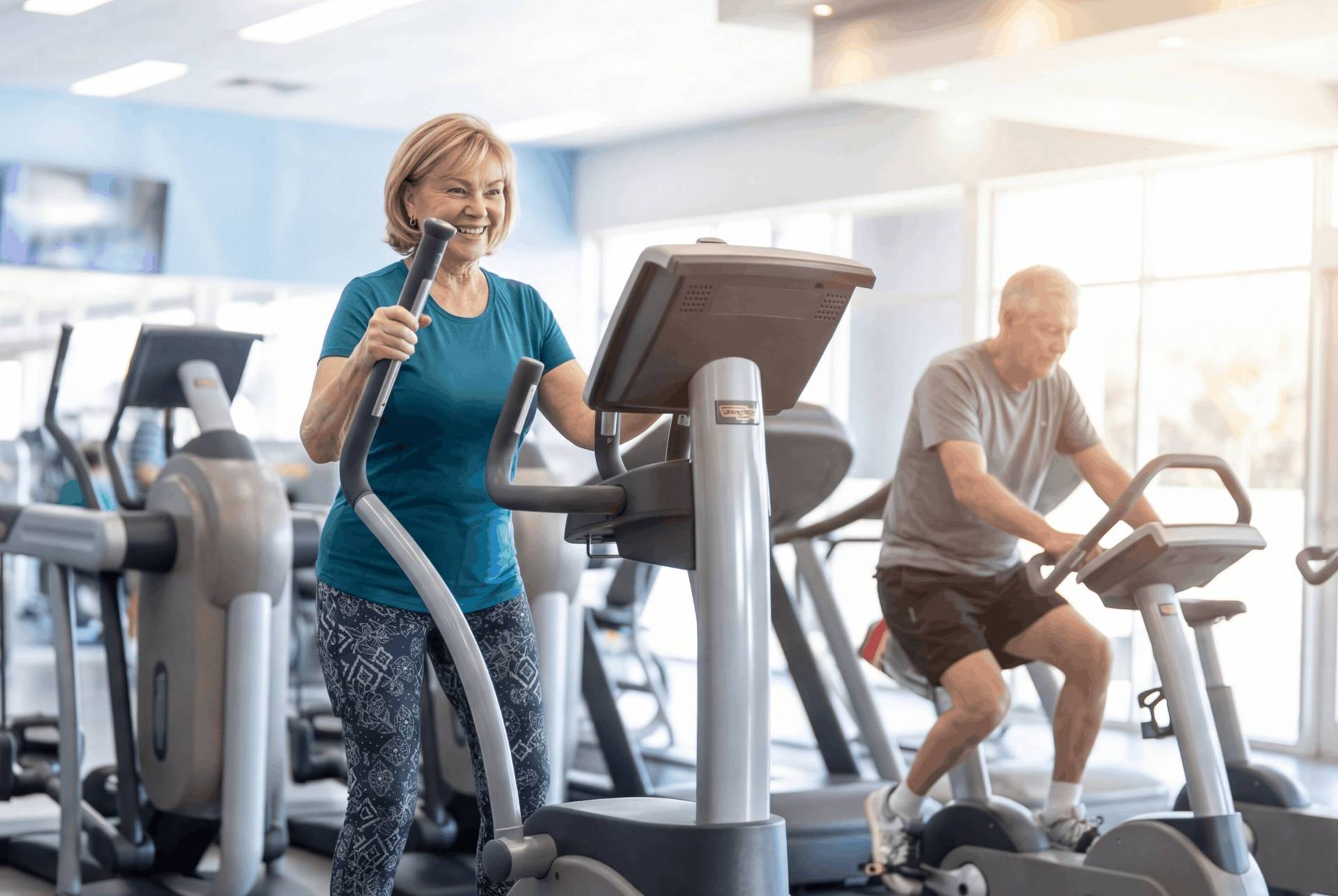 A Club Active group class training together in a bright, open club